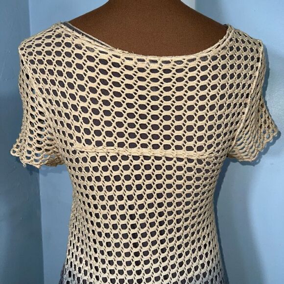 Pete Collection Crochet Short Sleeve Tie-dye Shark Bite Hi-lo Tunic Women’s XS - Picture 6 of 14